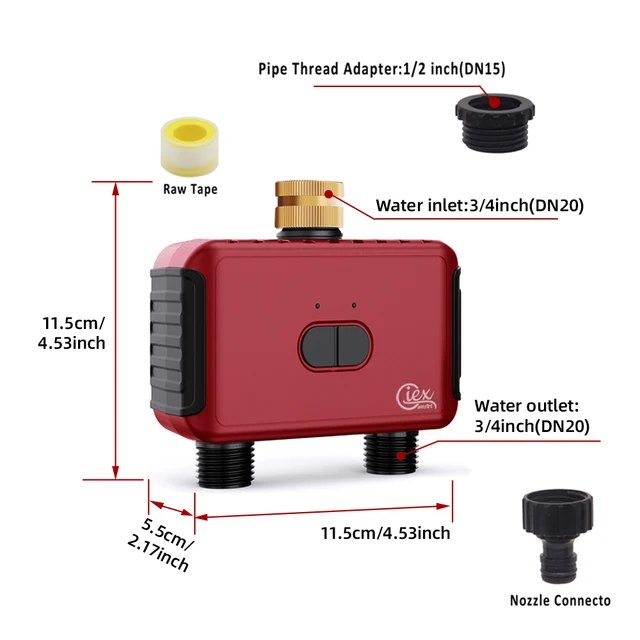WIFI 2-Zone Watering Timer Smart Garden Automatic Irrigation System Drip Sprinkler Controller Valve Tuya Smart life 5