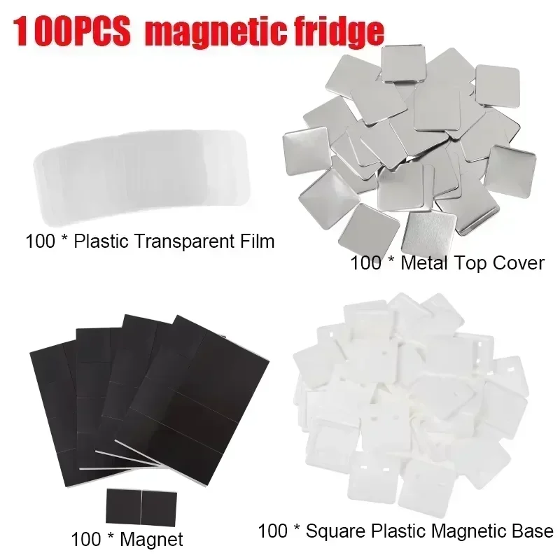50PCS 100pcs Square DIY Blank Pin Button Badge Material 50x50mm Badge Button Making Parts Punch Press Machine Supplies Art Craft