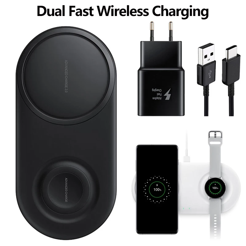 Draadloze Oplader Duo Pad EP P5200 2 In 1 Snelle Oplader Voor Samsung Galay  S10 X S21 S10 + Note 20 ultra Gear S2 S3 Type C Kabel|Mobile Phone  Chargers| - AliExpress