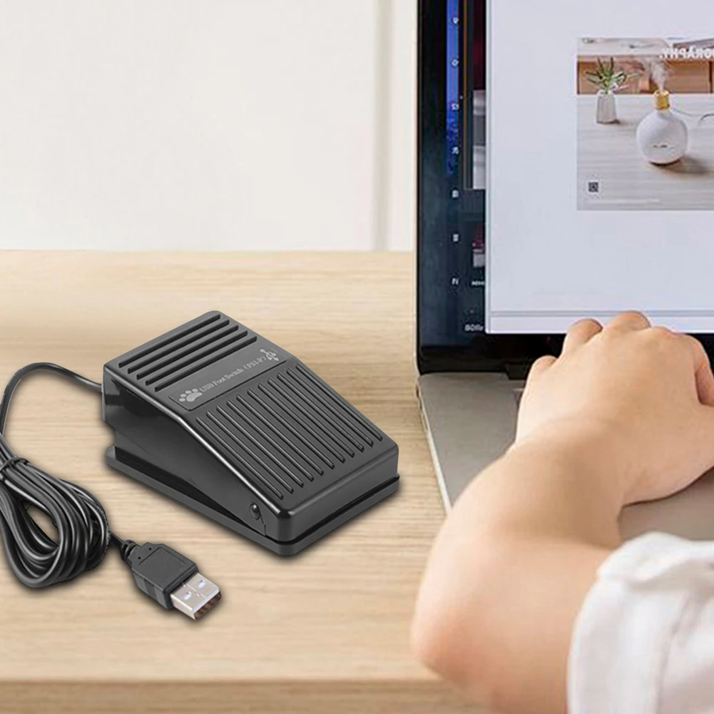 USB Pre-Program Keyboard Mouse Adapter Game Control Action HID PC USB Foot Switch Keyboard Pedal for Mouse PC Laptop