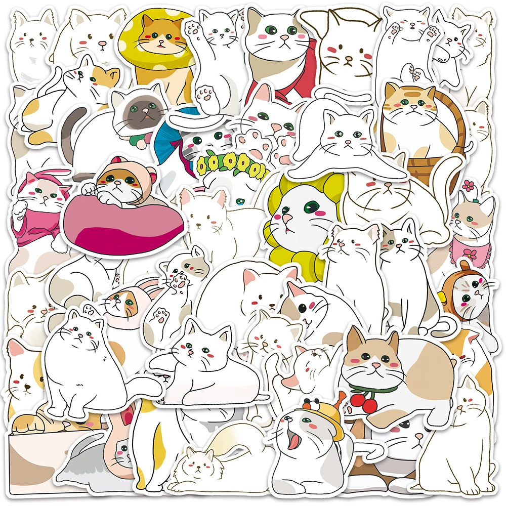 

10/30/50pcs Cute Cat Animal Cartoon Stickers for Kids Toys DIY Luggage Guitar Car Laptop Graffiti Kawaii Decal Sticker Toy Gift