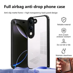 Enhanced Shockproof Hard Acrylic Back Cover with Anti - Drop Protection for Vivo T4 Lite (Hdfsykl  black)