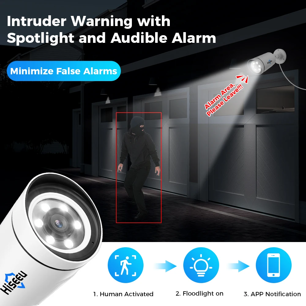 نظام كاميرا IP أمان Hiseeu ، 4K ، 8MP ، POE ، مقاو...