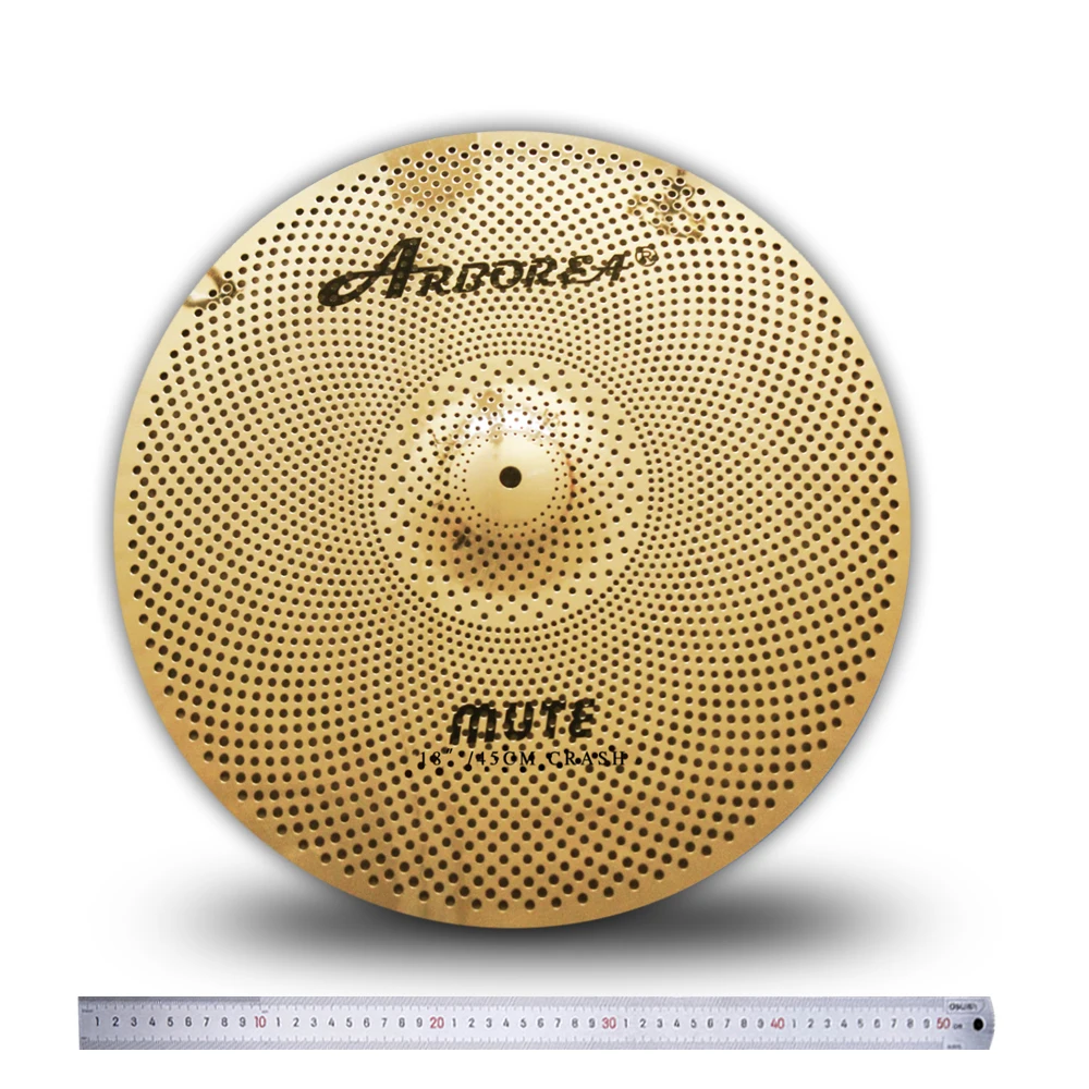 Drum cymbal kit Arborea alloy golden silent mute cymbal set 5 PCS 14''hihat+16''crash+18''crash+20''ride with free cymbal bag