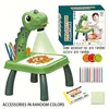 Children's projection painting table, pony shape, graffiti drawing board, electric with music, wipeable drawing board, baby earl 1