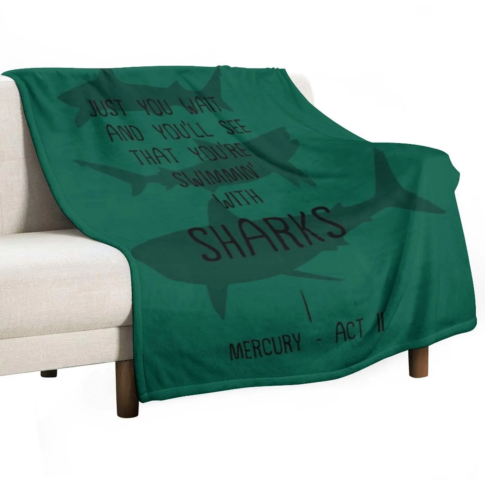 

Sharks Throw Blanket Sleeping Bag Travel Bed covers Blankets