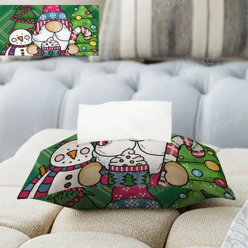 Household Christmas peripheral fabric tissues box car tissue holder tissue cover box textile storage tissue bag  dispenser 4