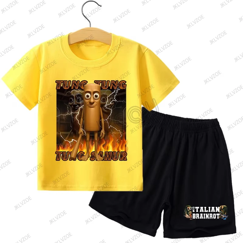 Survêtement Enfant Style Italian Brainrot - Hoodie + Pantalon, 100% Coton, Tailles 110 à 160, Unisexe - 5