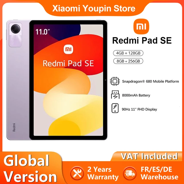 Xiaomi redmi Pad SE 8GB 256GB versión Global, Snapdragon680, Altavoces Quad  Dolby Atmos, 11 pulgadas, 90Hz, 8000mAh