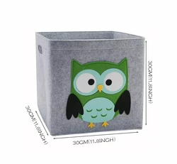 Cube Folding Toy Storage Box | Felt Fabric Basket for Cartoon Animal Nursery (6)
