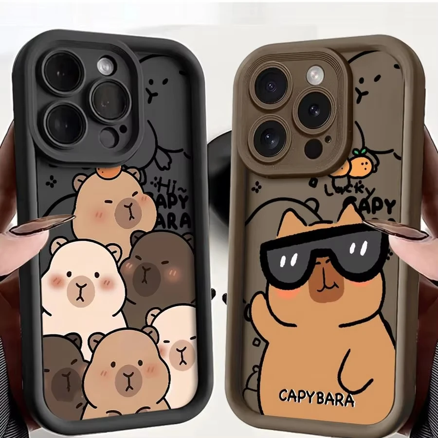 Adorable Capybara Silicone Shockproof Phone Case - Soft Protective Cover