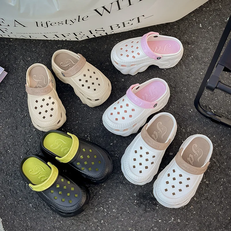 Women's Platform Clogs Summer Chunk Slippers 2025 Comfortable Slip On Wedge Sandals Woman Fashion Thick Sole Garden Shoes Ladies 5