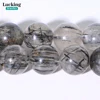 Rare Natural Black Rutilated Quartz Healing Crystal Beads For Jewelry Making DIY Handmade Accessories Strand 15" 4