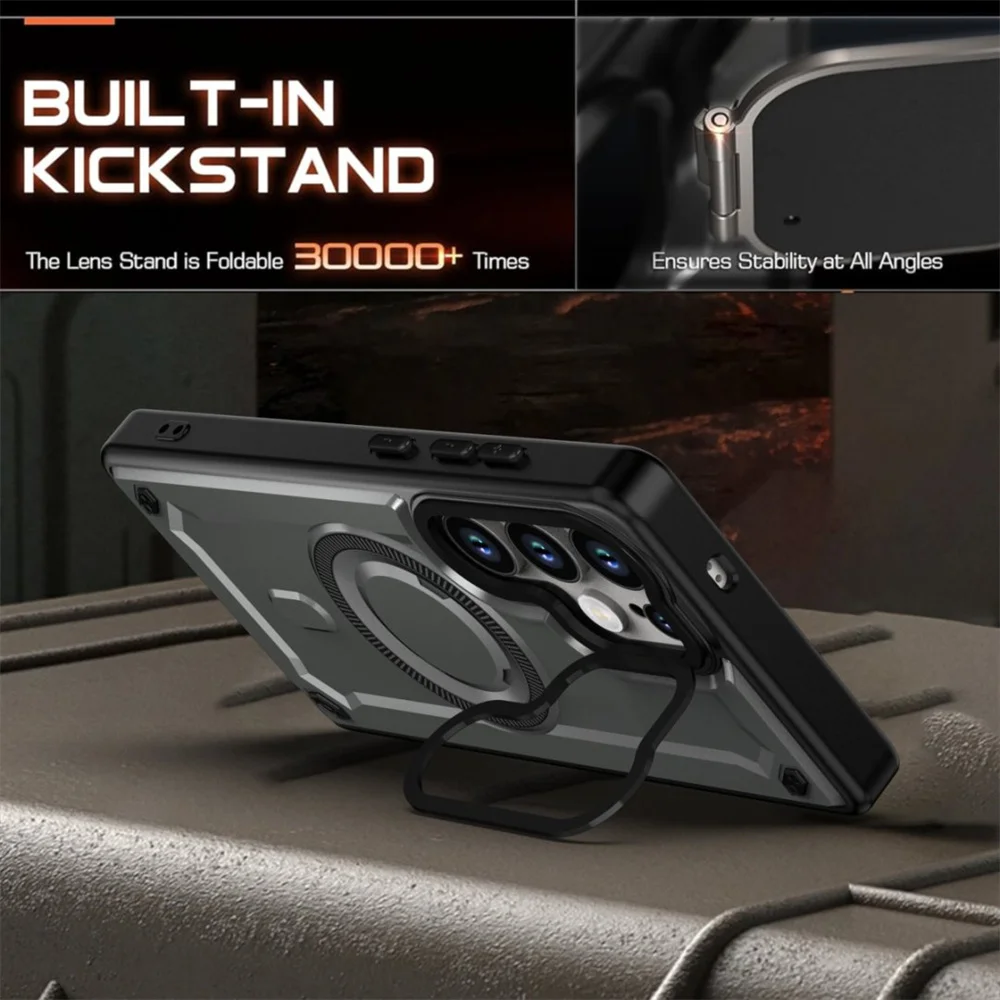 حافظة مغناطيسية بحامل عدسات قابلة للطي لهاتف سامسو...