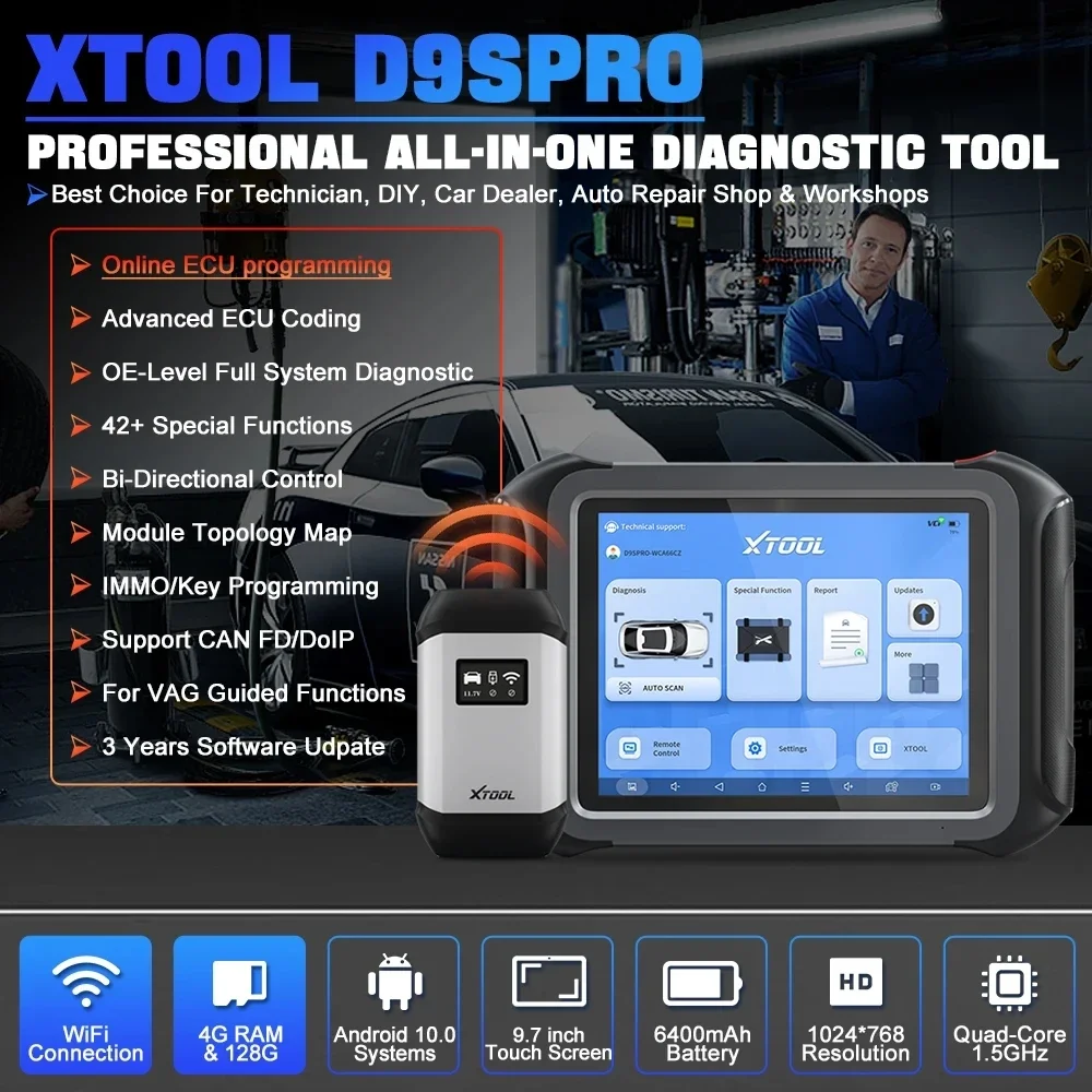 XTOOL D9SPRO   ,  , ECU ڵ  α׷, ڵ ĳ, CANFD DOIP , VAG ̵