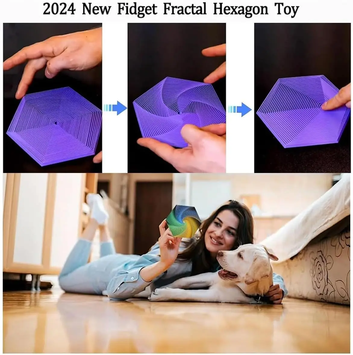 Fractal Fidget Hexagon,3D Printing Hexagon Fidget Toy, Infinity Cubes, Adult Fidgets for Anxiety Stress Relief
