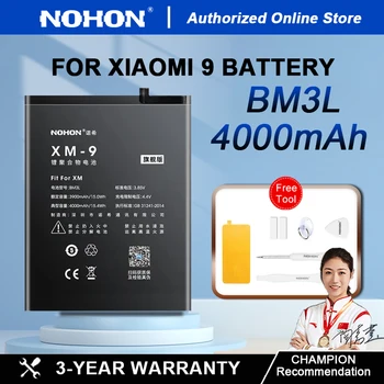 NOHON NEW High Capacity Battery for Xiaomi MI 9 MI 9 Pro 3300mAh 4000mAh BM3L BM4H Replacement Battery for Xiaomi Mi9 Mi9Pro