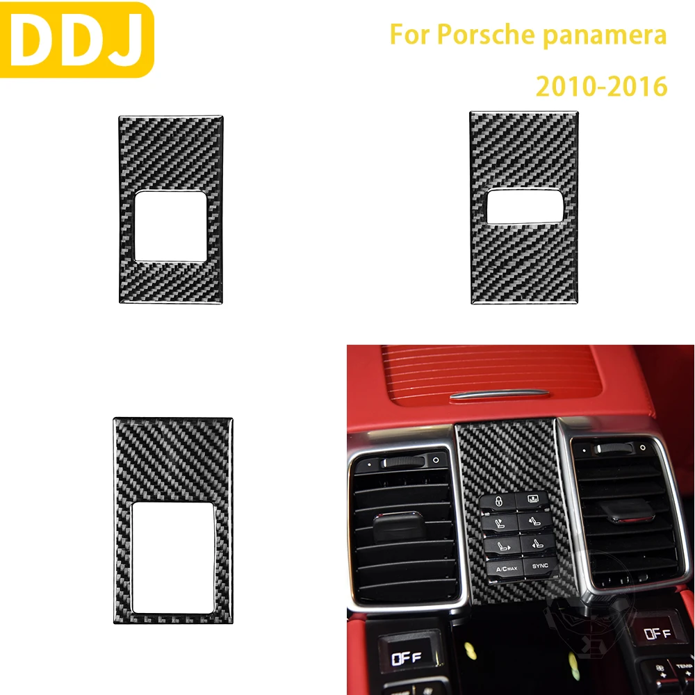 

For Porsche Panamera 2010-2016 Accessories Car Carbon Fiber Interior Rear Seat Adjustment Panel Trim Sticker Decoration
