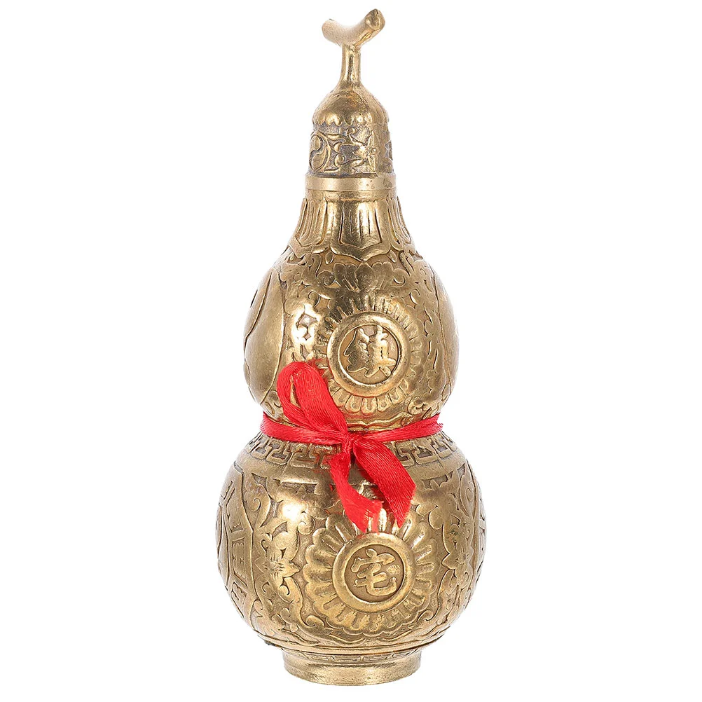 

Gourd Ornaments Calabash Modeling Decor Hulu Shape Toy Copper Craft Desktop Figurine Chinese Style Creative