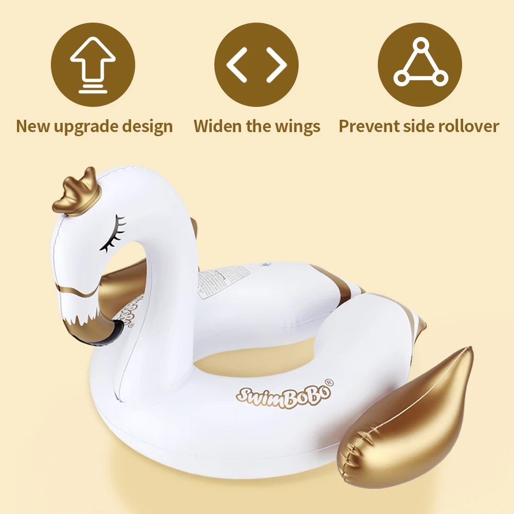 Swimbobo New Style Baby Seat Floats Thick PVC Inflatable Kids Swim Float Children's Swimming Rings Toys Floating Ring For Summer 6