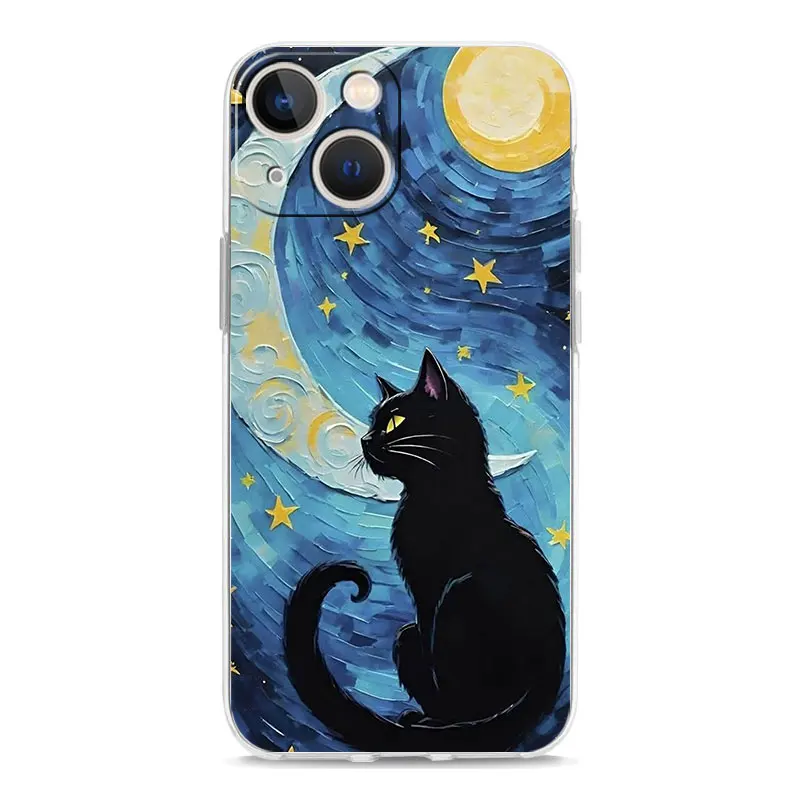 Van Gogh Starry Sky Cat Design Phone Case