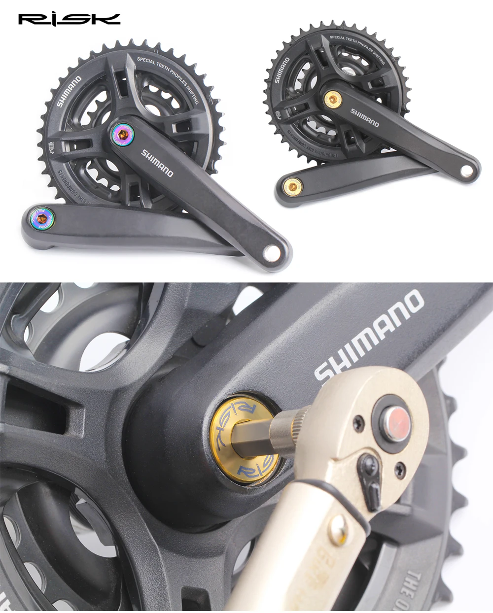 RISIKO M8x15 Fahrrad BB Befestigungs Schrauben Titan Quadratisches Loch MTB Rennrad Tretlager Feste Schrauben Vierkant-konik Fahrrad BB Werkzeuge – Detail 5
