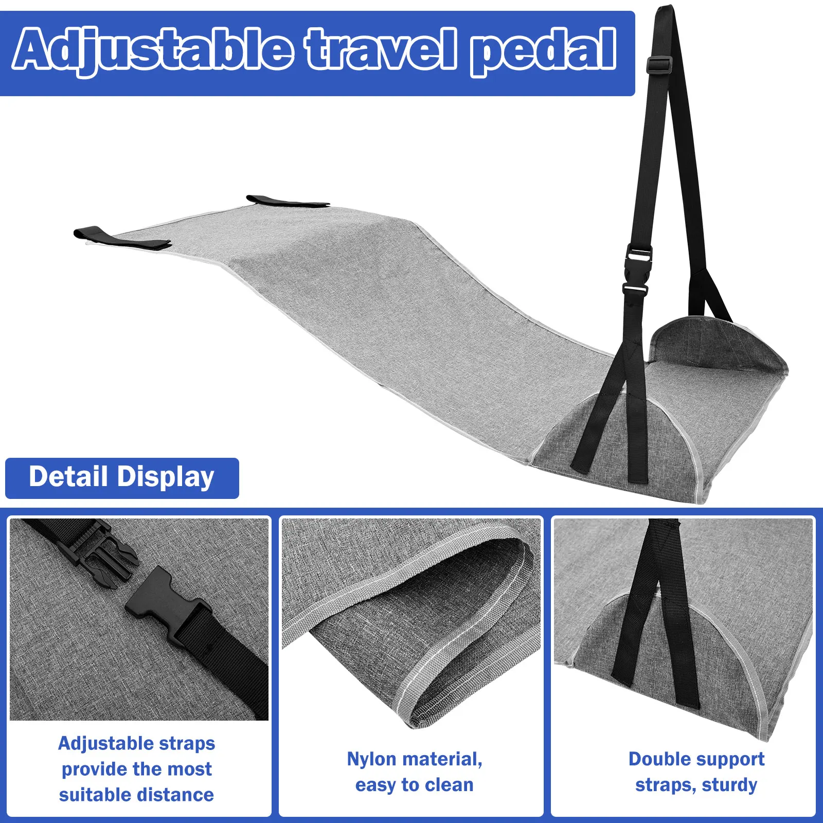 Nylon Portable Airplane Foot Rest Hammock for Travel