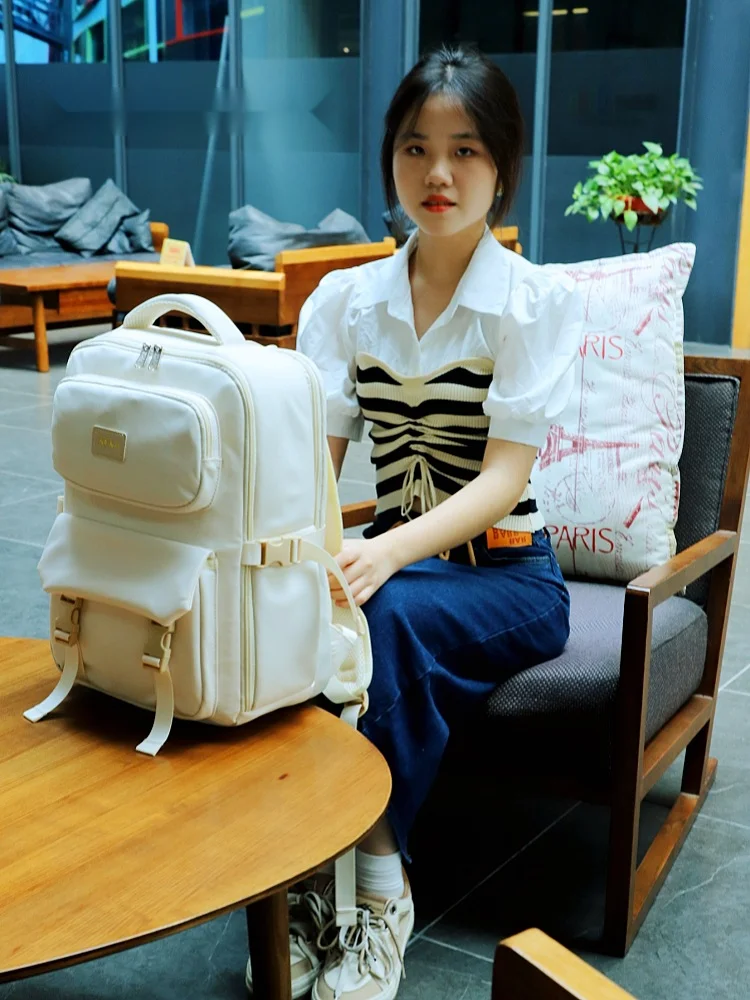 2024 New Women's Versatile Sweet Student Anti Splashing Multi functional Large Capacity Backpack_voghion.com