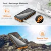 100000mAh Large Capacity Solar Mobile Charging Bank Portable Wireless Power Bank Have LED Light Support Iphone Xiaomi Samsung 2