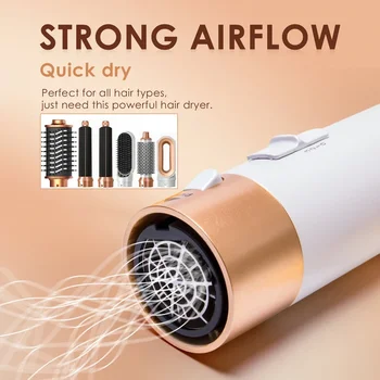 6 in 1 Hair Dryer One-step Hot Air Comb Set Professional Air styling Curling Iron Hair Straightener Styling Tool Hair Dryer 7