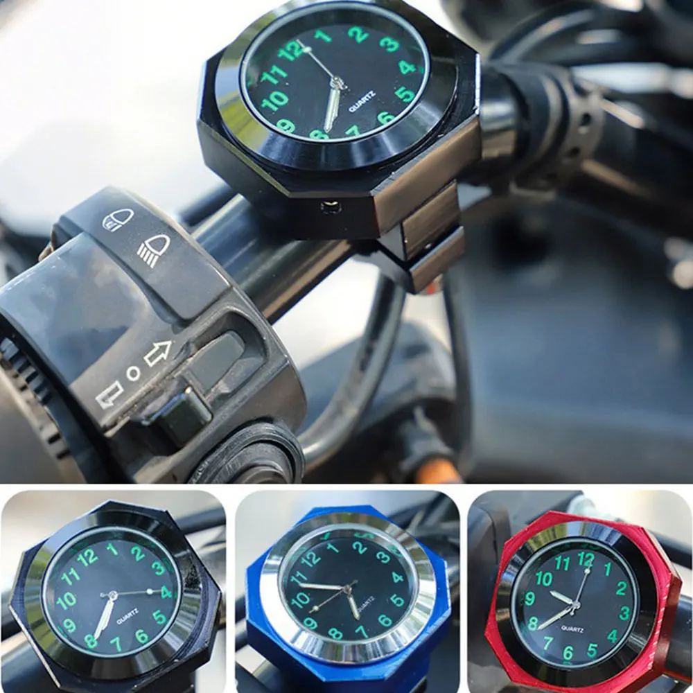 Premium Waterproof Luminous Quartz Handlebar Clock for Motorcycles and Bicycles