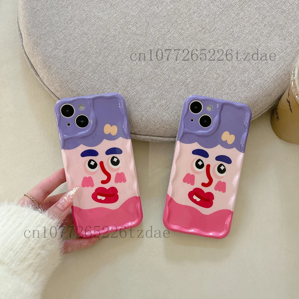 

Kawaii Funny Emoticon IMD Anti-slip Phone Case for Iphone 11 12 13 14 15 Pro Max XS XR Fashion Ins Gift