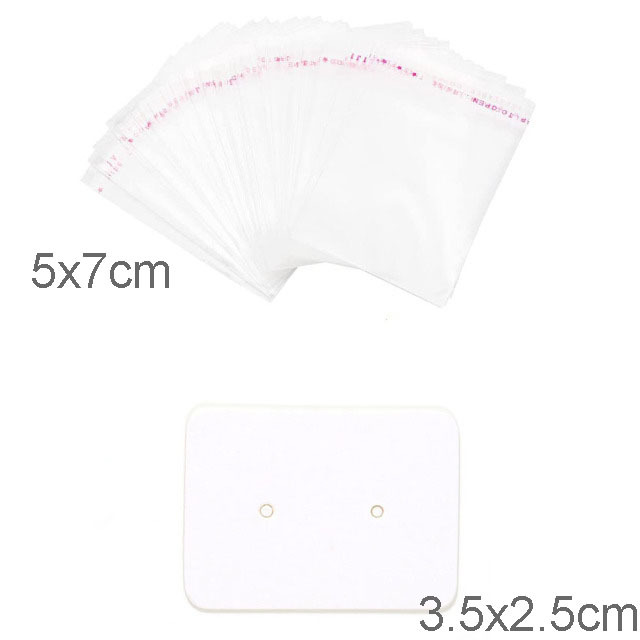 sets Kraft Paper Cards Jewelry Necklace Earring Display Holder with Self Adhesive OPP Bags Personal Business Retail Packaging