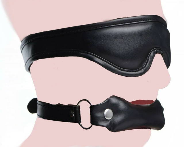 Blindfolds Leather Soft Padded Blindfold for Fetish BDSM Play