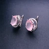 CSJ Elegant Natural Rose Quartz Earring 925 Silver Sterling Gemstone 10*12mm 8ct Fine Jewelry for Women Party Christmas Gift 4