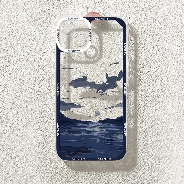 Aesthetic Anime Landscape Transparent Phone Case - Soft, Scenic Design Cover