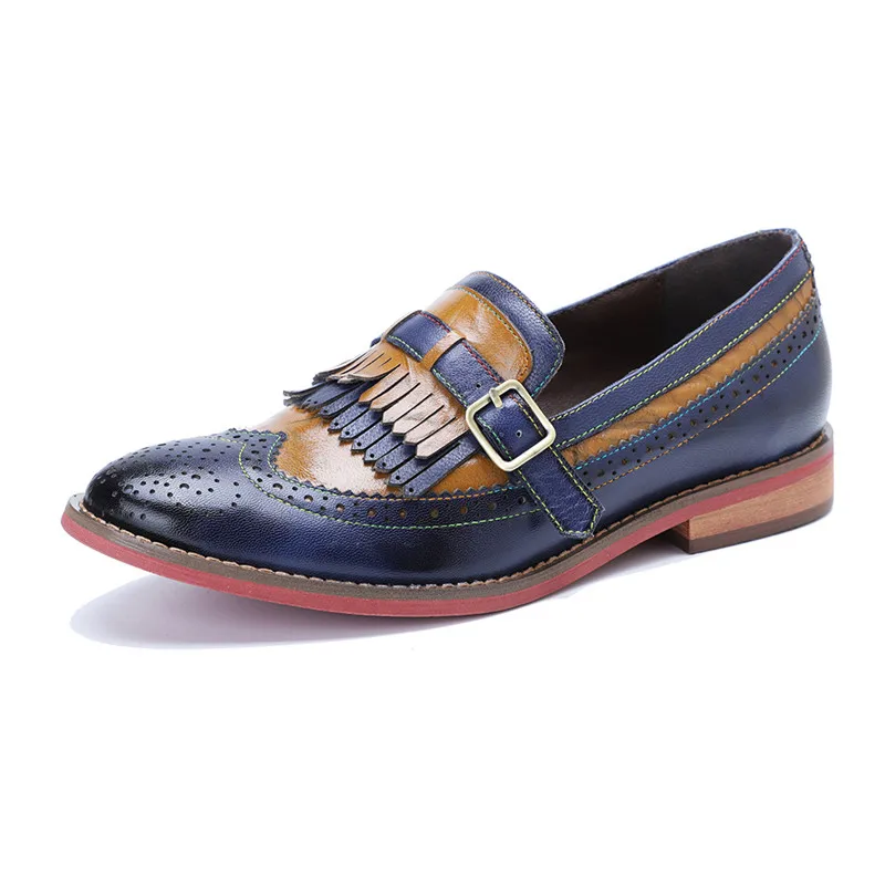Autumn & Spring British Style Women's Shoes Tassel Genuine Leather Brogue Shoes Casual Retro Female's Oxfords