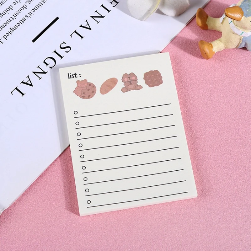 Kawai Stationery Bear Notebook 50 Page Small Portable Tearable and Adhesive Paper Lovely Office Student Plan Message Notes - 4