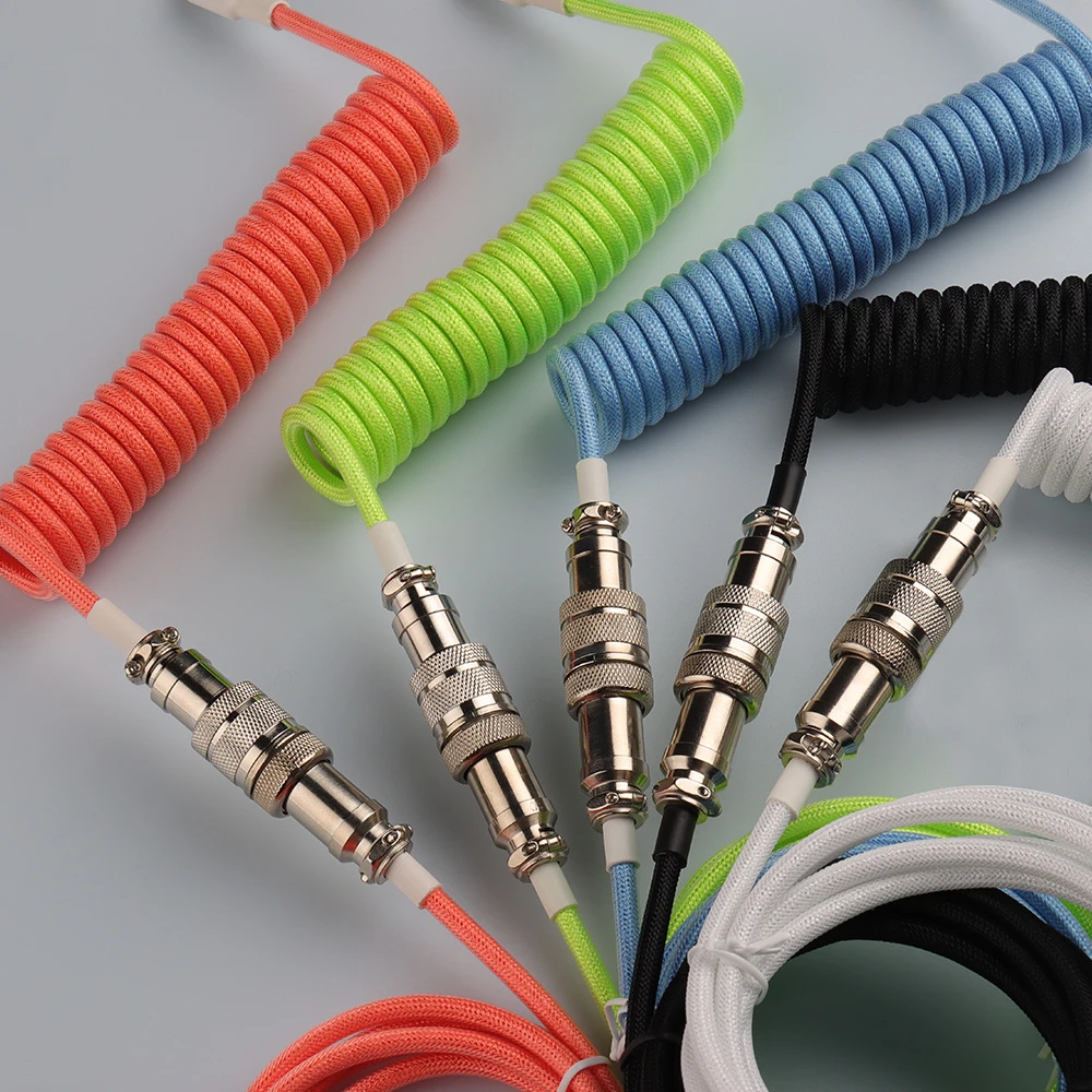 Spiral Usb Keyboard Cable Black Coiled Keyboard Usb Type C Cable Metal