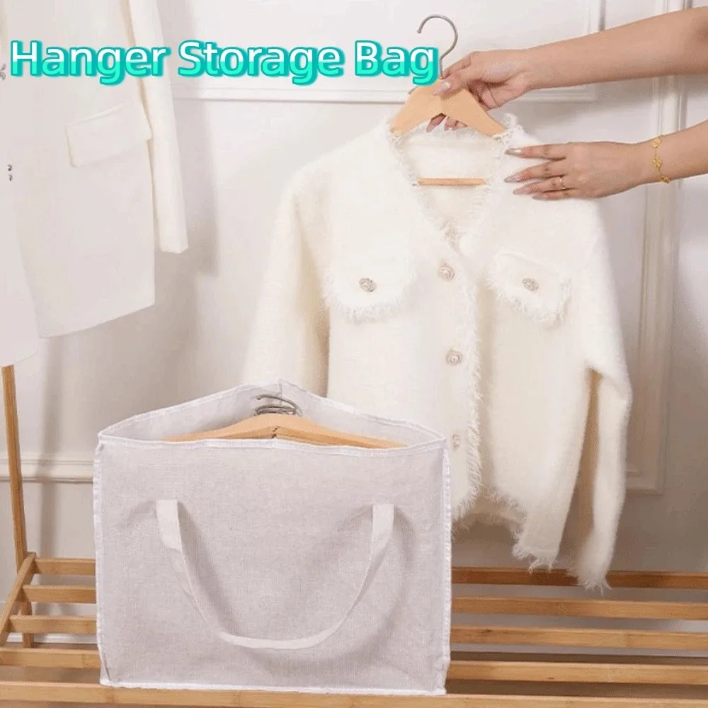 Large Capacity Triangular Hanger Storage Bag Space-Saving Breathable Clothes Storage Basket with Handle Foldable