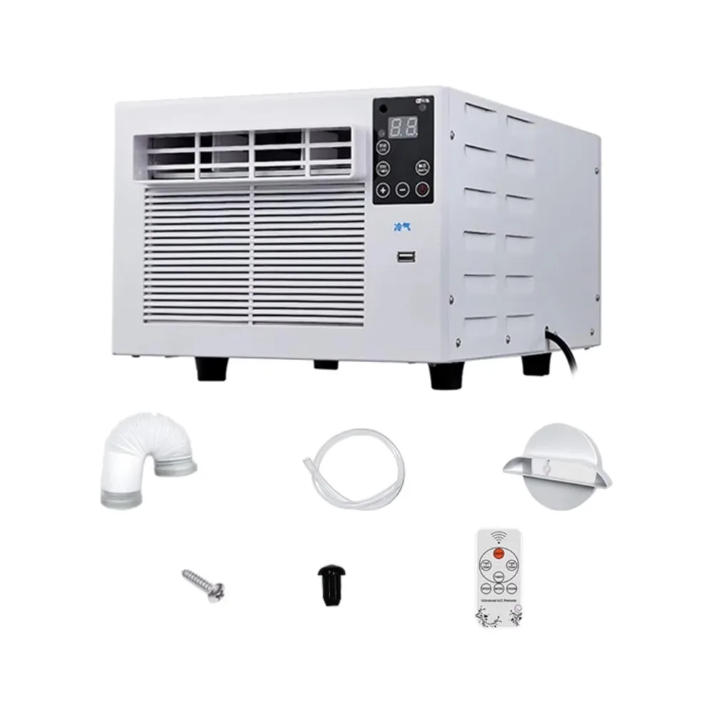 Climatiseur portable 280W avec minuterie, refroidissement instantané, mini compresseur 1881 BTU pour extérieur, maison, dortoir, camping-car, blanc 4