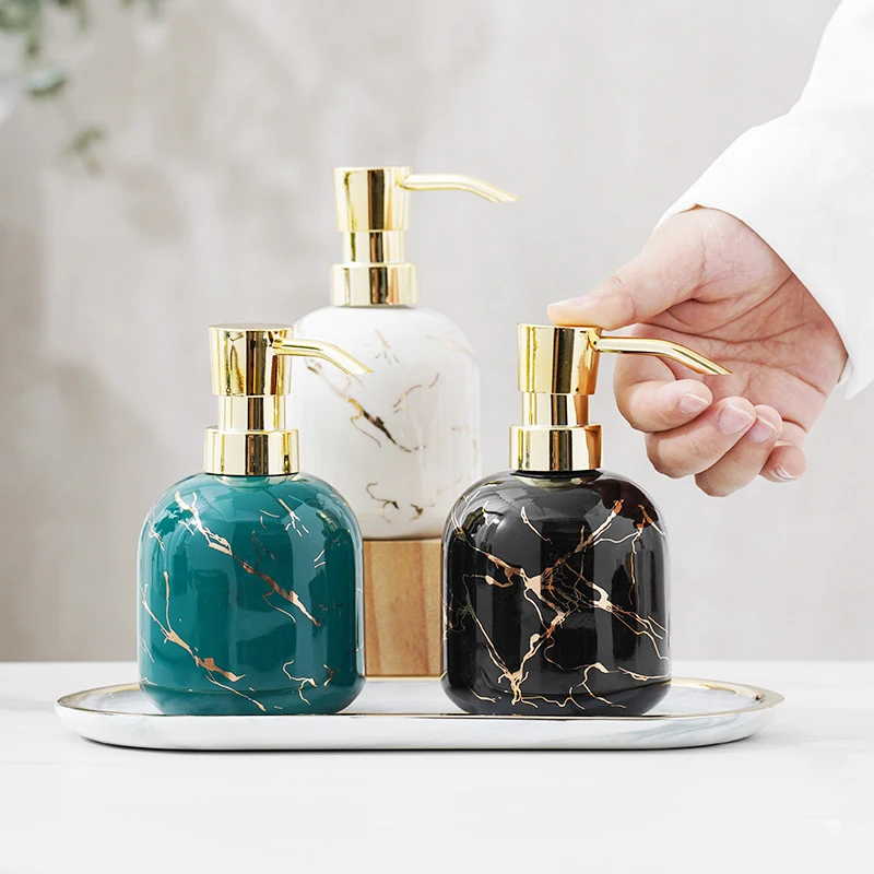 

Marble Pattern Liquid Soap Dispenser Ceramic Mini Lotion Bottle Shower Gel Shampoo Bottle Creative Nordic Bathroom Accessories
