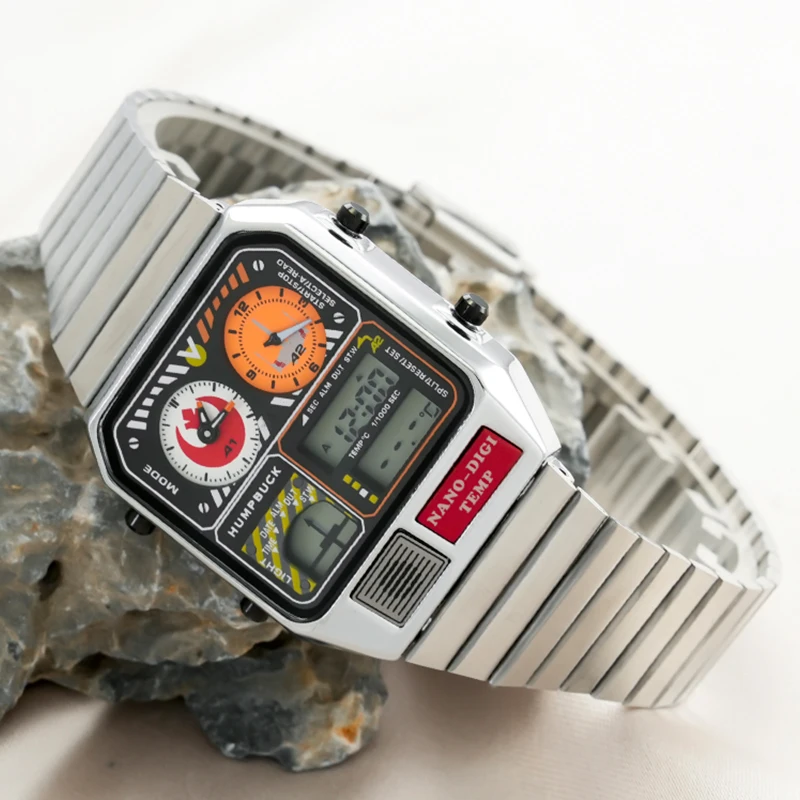 HUMPBUCK Square Shape Watch Wake Up on Time with Alarm Feature