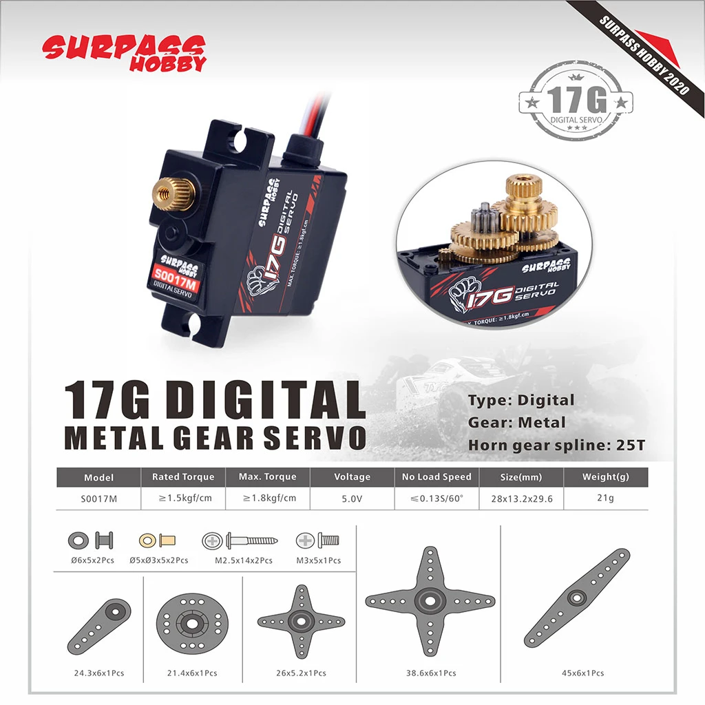 Surpass Hobby   ݼ öƽ  , 1/10 1/12 1/24 RC ڵ Ʈ  Ʈ ǰ, 9g, 17g, 25g, 3kg, 6kg
