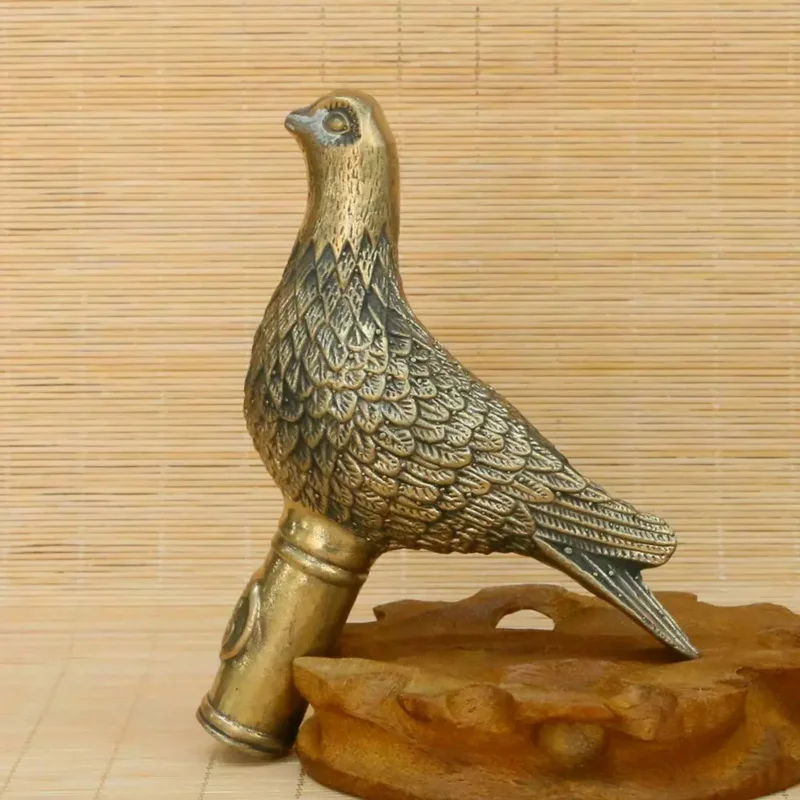 

Chinese Copper Handmade Bird Crutch Head Statue 10337
