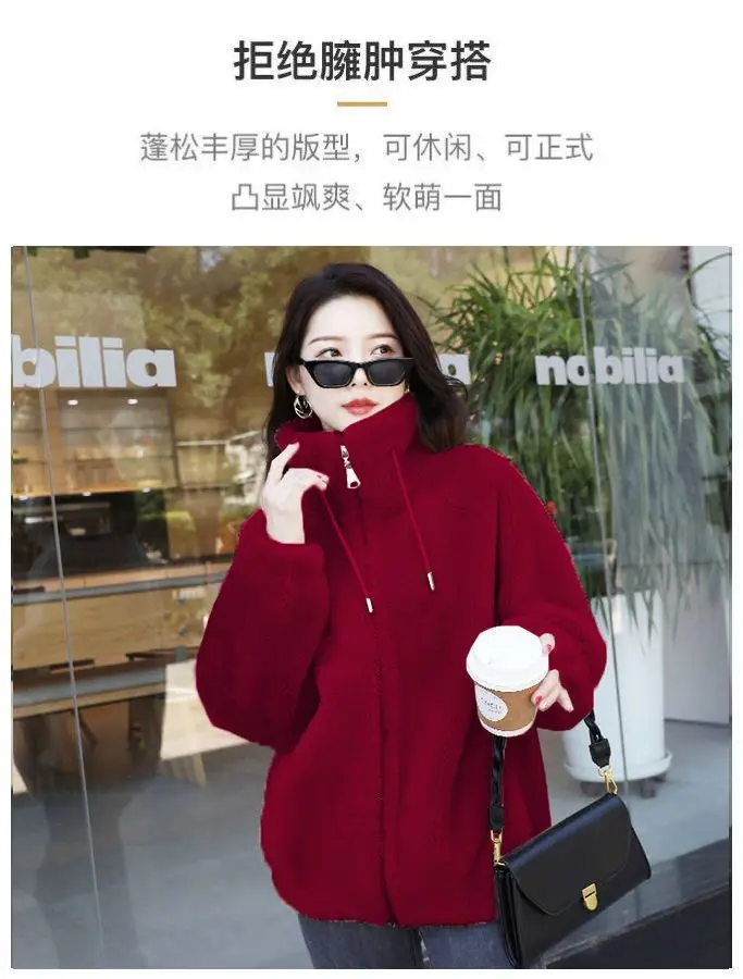 Stand Collar Two-Sided Velvet Thick Warm Faux Fur Coat