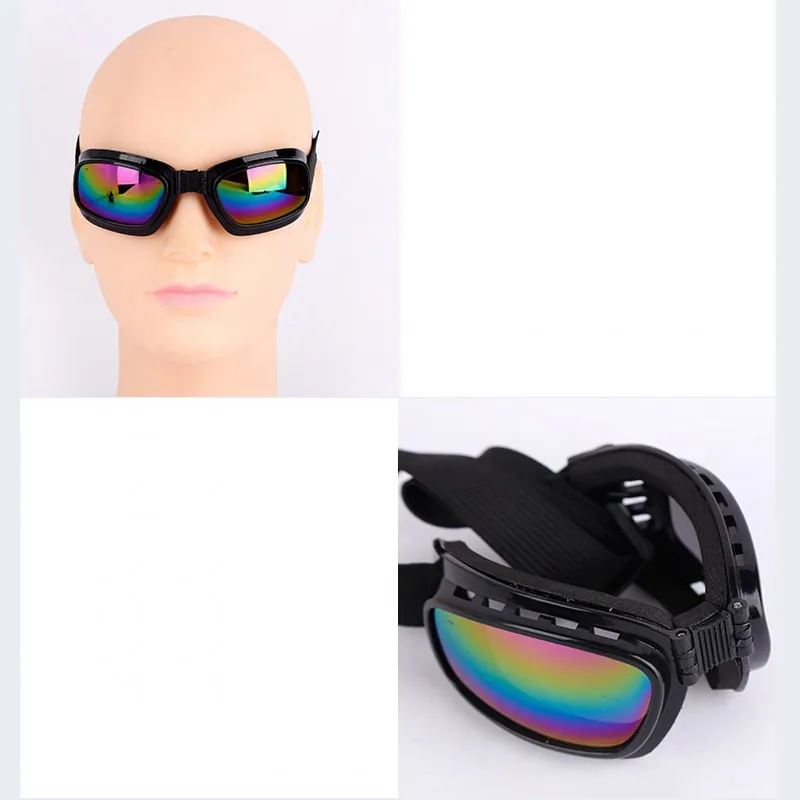 Motocross sunglasses showing the lightweight 40g design and plastic frame.