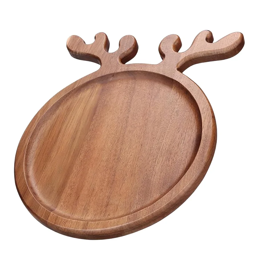 Reindeer Antler Wooden Serving Tray 1