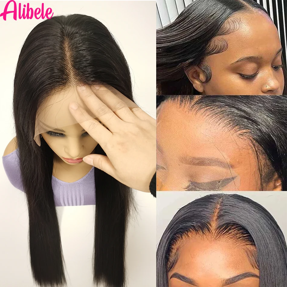 Human Hair Wig Human Hair Extensions Lace Front Wig Front Lace Wig 13x4/13x6 Straight Hair 150% Density Brazilian Hair For Women 4x4 Lace Closure