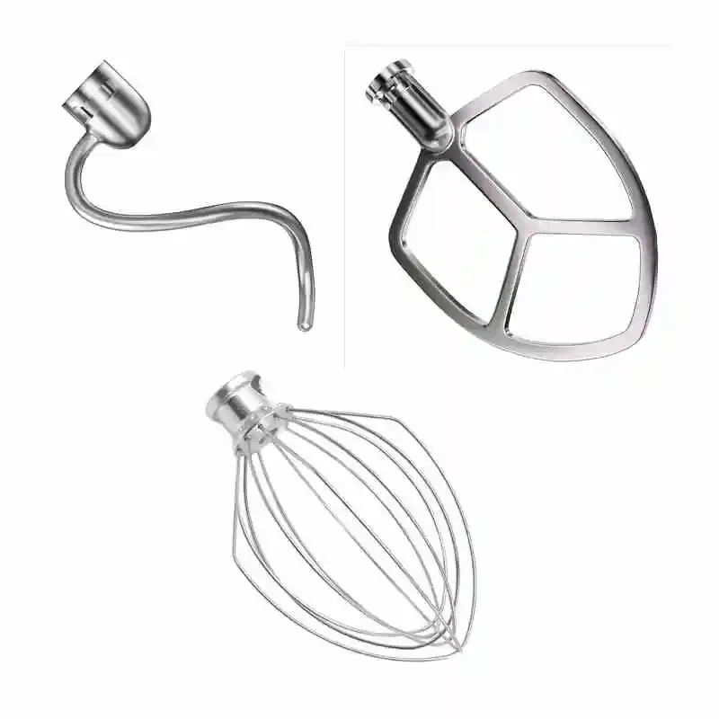 For Kitchenaid 6 Quart Mixer Aid Attachment Parts AccessoriesStand Mixer Wire Whip& Dough Hook&Mixer Aid Paddle 5